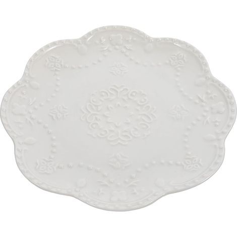 Set kleine Keramik Dessertteller mit gemustertem Rand