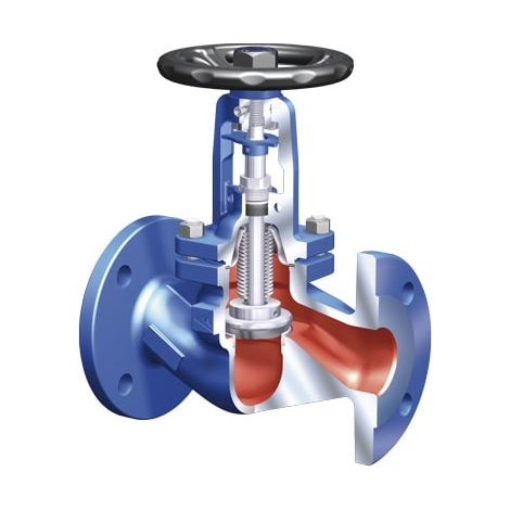 Faltenbalg-Absperrventil PN16 DN100 PN16 Geh.: EN-JS1049, max.200°C, HR