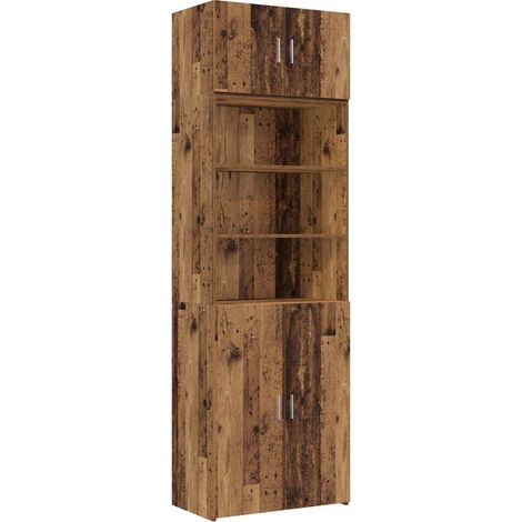 Storage Cabinet with Shelves Old Wood 70 x 42.5 x 225 cm vidaXL