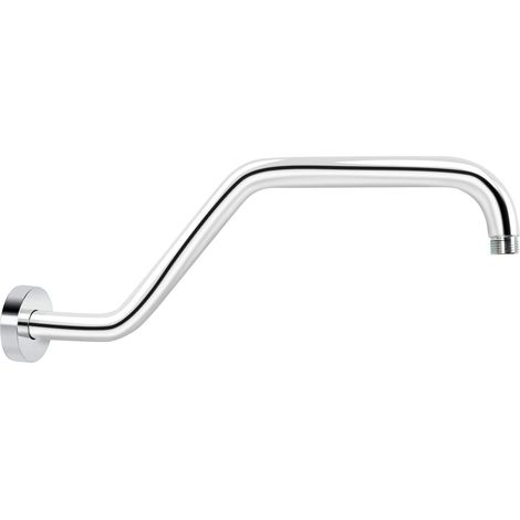 Bras de douche extra-haut (avec rosace) — Rallonge de bras de douche col de cygne de 40 cm — Acier inoxydable