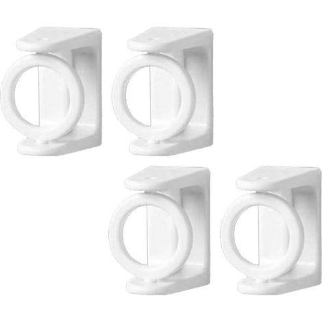 2 Paires Support Tringle Rideaux en Forme de O,Lot de Crochets Muraux en ABS pour Tringle de Tension,Support Mural Extensible et Réglable pour Barre de Rideaux,Rotative à 360°sans Perçage (1/5)