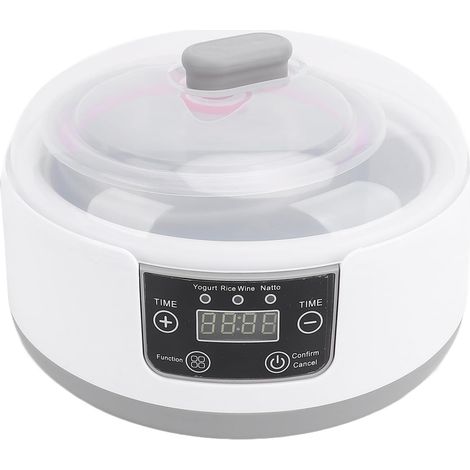 Yaourtière électrique 1,2 L, Yaourtière avec 5 Pots, Revêtement en Acier Inoxydable, Panneau de Commande Intelligent (Prise UE 100-240v) (1/5)