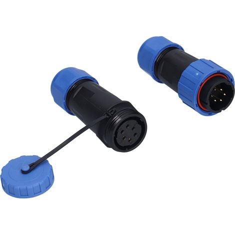 Connecteur de câble aéronautique étanche IP68 6/7 broches PA66 PA6, fiche et prise aéronautiques 6 broches hautement flexibles et étanches (1/5)