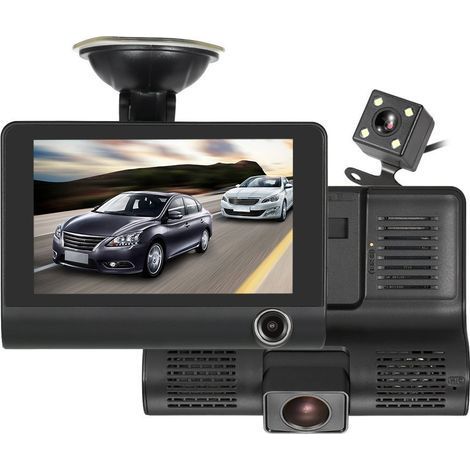 Autokamera Full HD 1080p mit Speicherkarte, DVR, WDR, 3 Objektiven und Nachtsicht CW241 (1/5)