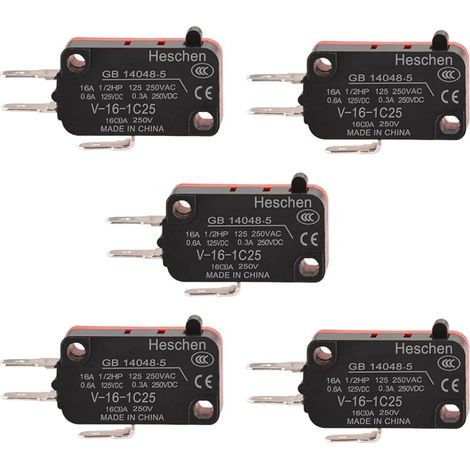 V-16-1C25 Lot de 5 micro-interrupteurs SPDT 16 A 250 V AC (1/5)