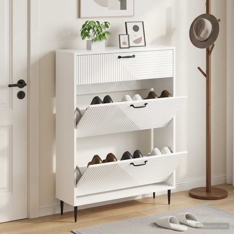 vidaXL Shoe Cabinet HAARLEM 78 x 24 x 103 cm Engineered Wood (1/5)