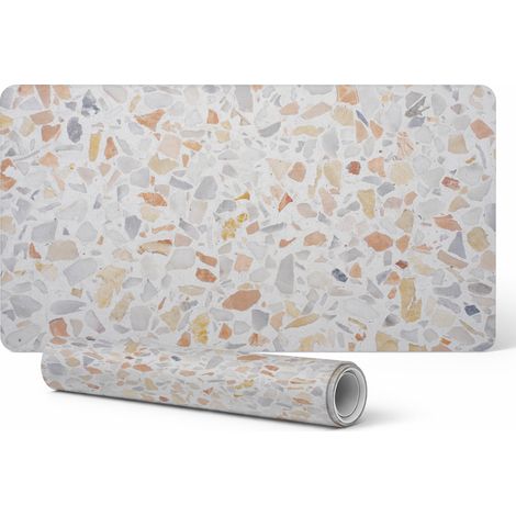 Alfombrilla antideslizante para escritorio de oficina, mosaico de piedra, 120x60 cm.