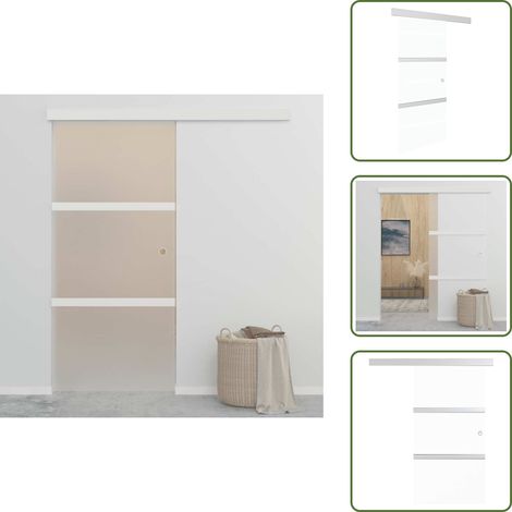 Porta scorrevole silenziosa - vidaXL Porta Scorrevole in Vetro ESG e Alluminio 90x212cm Argento - Porta scorrevole salvaspazio