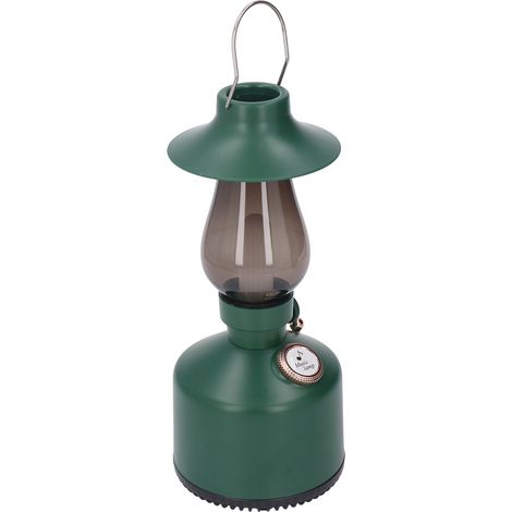 Lanterne suspendue à main avec musique Bluetooth, batterie 1200 mAh, style rétro, idéale pour le camping, le jardin et l'extérieur (vert). (1/5)