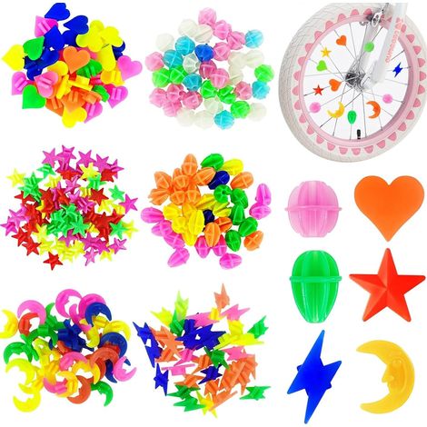 249 perles pour rayons de vélo, accessoires colorés et réflecteurs pour filles et garçons. (1/5)