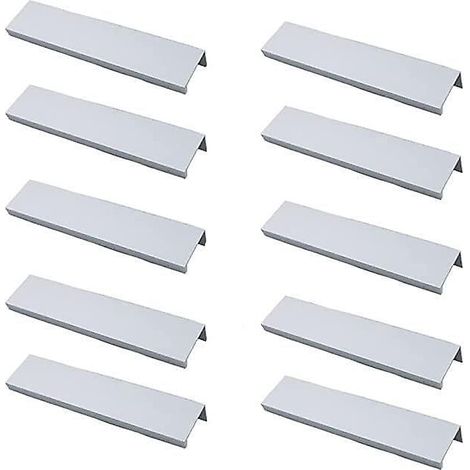 (blanc)lot De 10 Poigne Noir Poigne De Meuble Noir- Poigne Invisible Poignee De Meuble Cuisine Noir Poigne Meuble Noir Mat En Alliage D'aluminium (1/5)
