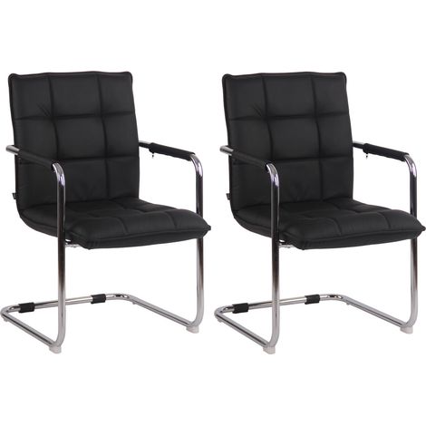 2er Set Stühle Gandia Echtleder schwarz chrom (1/5)