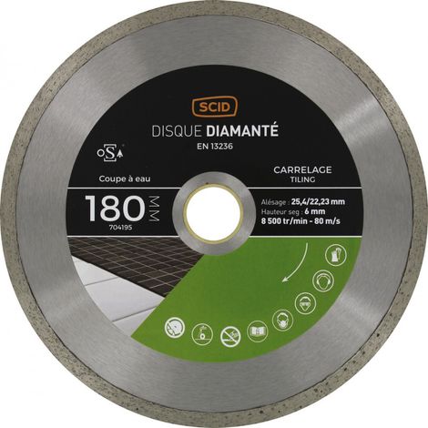 Disco per piastrelle professionale diametro 180mm foratura 25,4/22,23