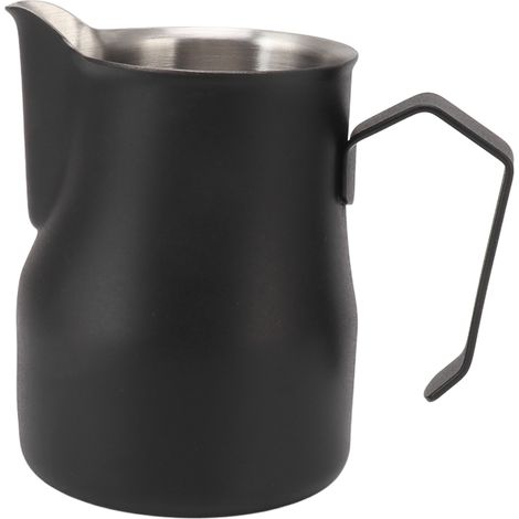 Milchkännchen aus Edelstahl 304, präziser Ausgießer, ideal für Latte Macchiato, mattschwarzes Design, 350 ml, fürs Büro. (1/5)