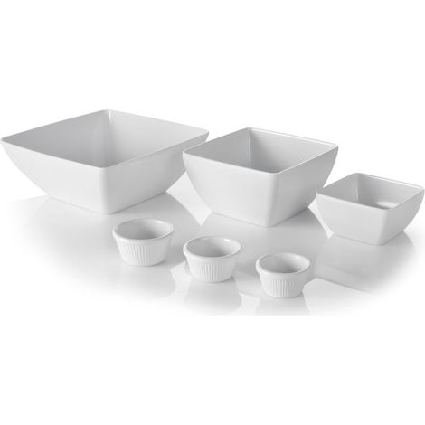 HENDI Quadratische Schüssel., Weiß, 130x130x(H)65mm (1/5)
