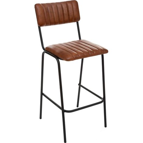 Barstuhl Dario cognacfarben - Metall und Leder