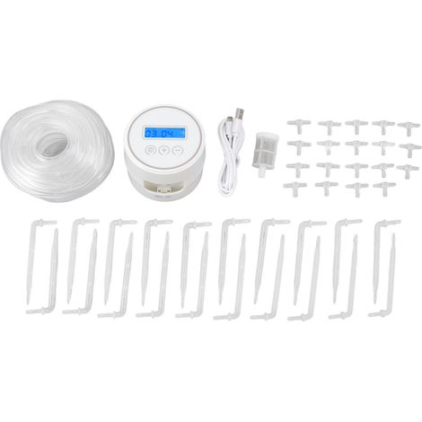 Système d'arrosage automatique, batterie, minuterie d'irrigation intelligente Programmable alimentée par USB pour 20 plantes en pot, 6.4V