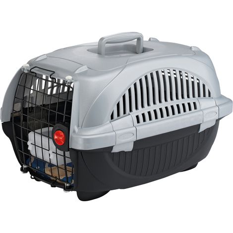 Ferplast ATLAS DELUXE Trasportino per gatti e cani di piccola taglia - 2 misure. Variante 10 - Misure: 34 x 50.7 x h 30 cm - Nero (1/3)