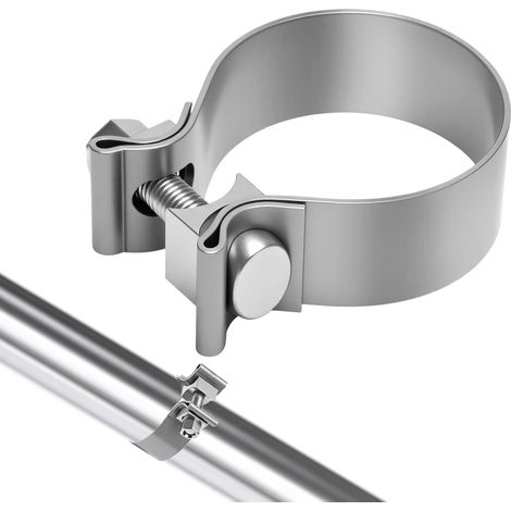 Universel Collier de Serrage pour Tuyau D'échappement, Collier Echappement 63-70mm Collier de Serrage en Acier Inoxydable Manchon Echappement Collier Serrage Tuyau D'échappement Clip(OD:63MM) (1/5)