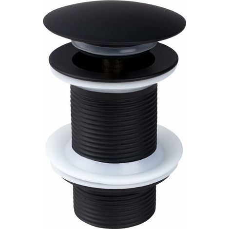 Bonde de Lavabo Noir Sans Trop Plein, Bonde de Lavabo Pop Up Noir Universelle, Bonde de Vidage Sans Trop Plein, Bonde de Vidange Sans Trop Plein, Bonde Pop Up Automatique pour Vasque a P (1/4)