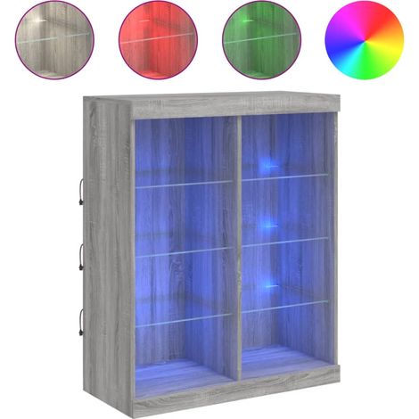 Maison Exclusive - Aparador con luces LED gris Sonoma 81x37x100 c (1/5)