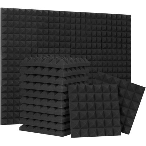 Panneau de traitement de rembourrage en mousse insonorisée en forme de pyramide, 30x30x2.5cm, 24 paquets, pour l'isolation des basses (1/5)