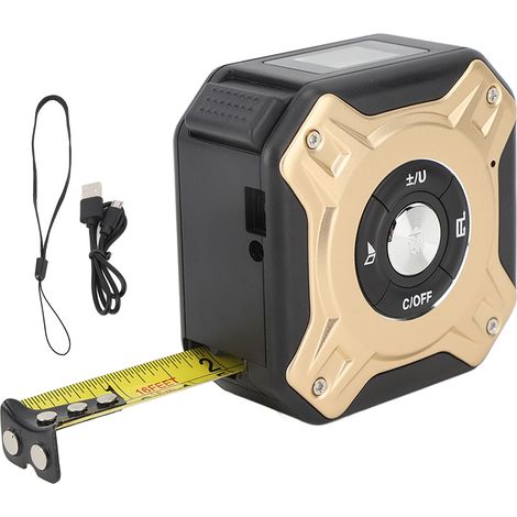 Mesure laser 3 en 1 40 mètres avec crochet magnétique, ruban à mesurer infrarouge 5 mètres, noir et or (1/5)