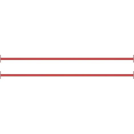 Barres fixes d'exercice 2 pcs 125 cm Acier Rouge vidaXL
