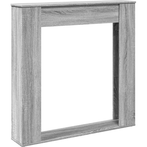 Cadre de cheminée sonoma gris 100x20x100 cm bois d'ingénierie
