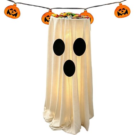 Halloween Geist Bonbonschale Ständer Beleuchtete Halloween-Gartendekoration Feiertags-Türdekoration für Hausbesitzer Mieter Männer Innenhof Garten Terrasse Zuhause Wohnung Büro (1/5)