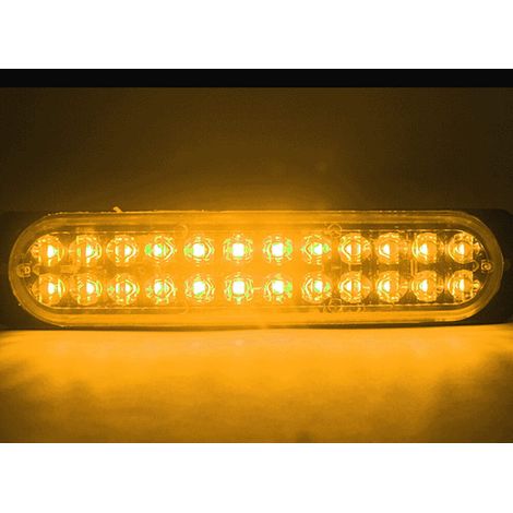 Adatto per confezione doppia di luci di segnalazione laterali, striscia luminosa stroboscopica di emergenza a doppia fila da 24 LED, striscia luminosa lampeggiante di segnalazione universale, adatta p