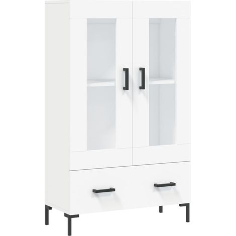 Credenza cassettiera mobile contenitore organizer cucina soggiorno salotto alto 695 x 31 x 115 cm legno ingegnerizzato bianco 020032493