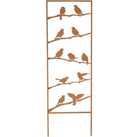 Treillage oiseaux fer marron 38x1x115cm