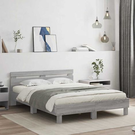 vidaXL Bed Frame without Mattress Grey Sonoma 140x200 cm (1/5)