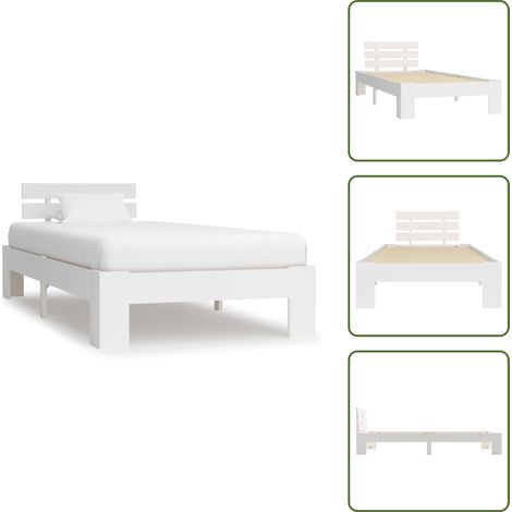 Letto in pino - vidaXL Dormeuse Estraibile senza Materasso Bianca Legno Pino 100x200cm -