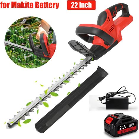 Taille-haie électrique sans balais 22 pouces – 1500 tr/min, sans fil, compatible batterie 21V Makita, outil de jardin pour taille des arbustes