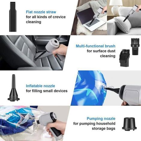 Aspirateur a Main sans Fil pour Voiture,3 en 1 Puissant Mini Aspirateur Multifonction 9000PA,120W,Anti-poussière,Aspirateur Portable (1/5)