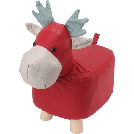 Pouf Antidérapant Forme Girafe Cartoon Mignon Petit Tabouret Souple pour Enfants Rouge Maison (1/5)