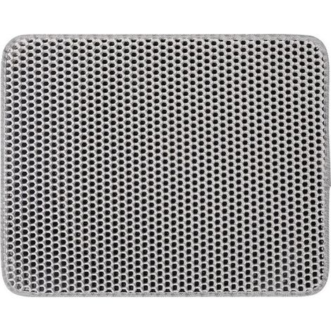 Alfombrilla para arenero de doble capa, Impermeable, Plegable, 55x75cm, EVA, Estructura de panal, Lavable, suelos de madera y moqueta, Gris (1/5)