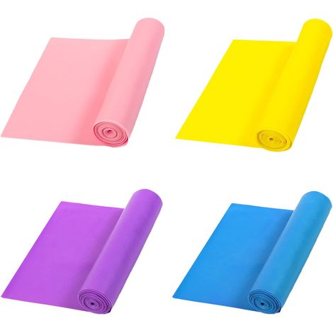 Paquete de 4 bandas de resistencia para fitness, bandas de estiramiento para yoga, bandas elásticas de resistencia, bandas de resistencia, bandas de entrenamiento, bandas de estiramiento, 15015 cm (1/5)