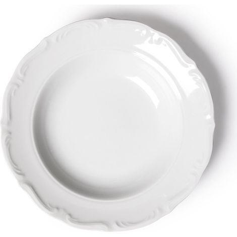 Assiette Creuse, Porcelaine, Blanc, 22.5 x 22.5 x 1,5 cm