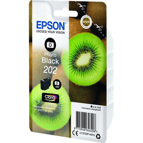 Epson Kiwi 202 cartouche d'encre 1 pièce(s) Original Rendement standard Photo noire (1/3)