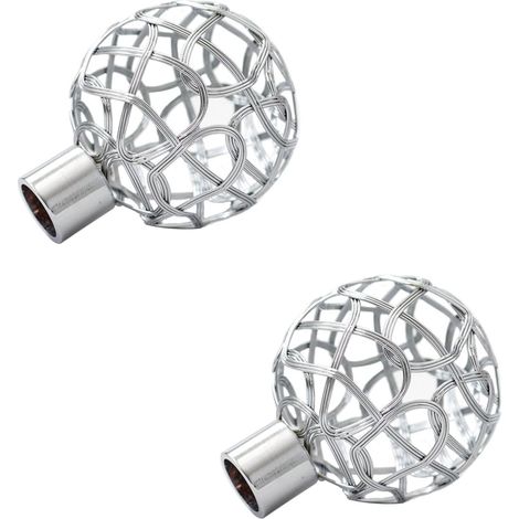 2pcs Embouts Décoratifs Géométriques pour Tringle à Rideaux en Fer Blanc, Finition Élégante et Simple, Accessoires de Décoration pour Salon et Salle à Manger (1/5)