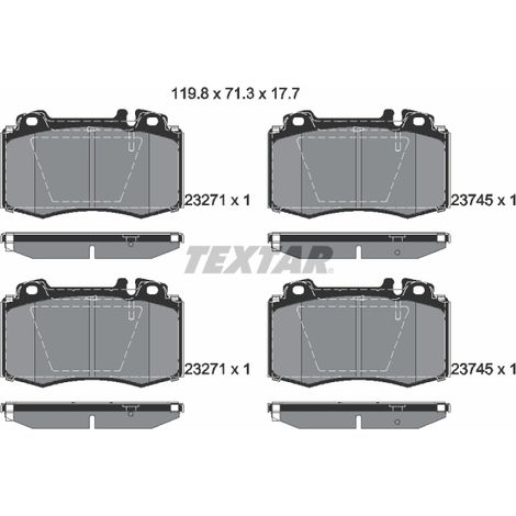 Kit de plaquettes de frein, frein à disque Textar 2374502 MERCEDES-BENZ