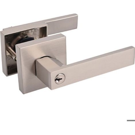 Poignée De Porte - Alliage De Zinc - Nickel Satiné - Réversible - 200000 Cycles - 1 Pièce (1/4)
