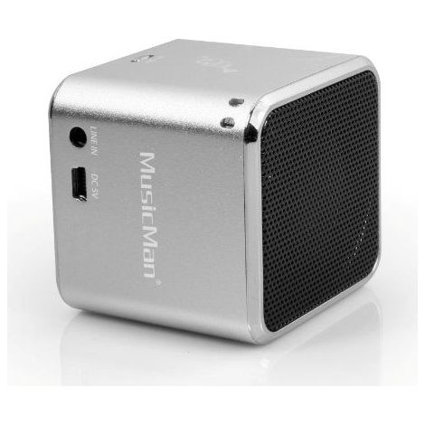 MUSICMAN BT-X2 Mini Bluetooth-Lautsprecher mit kabelloser Audioübertragung Silber (1/5)