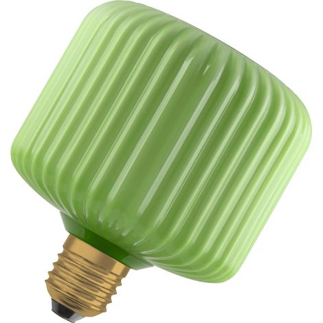 OSRAM Lampe LED en verre coloré  DECOR FLAT, carrée Ø120mm, verte, E27, 3,5W, 300lm, 2700K, blanc chaud, IP20, effet de couleur