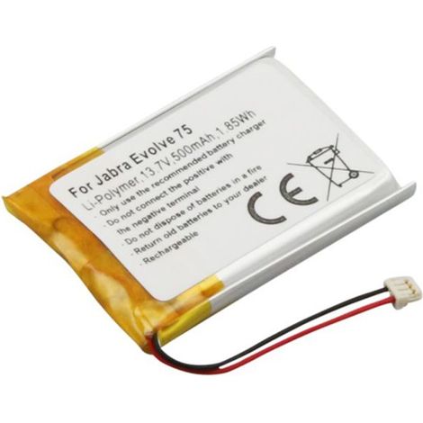 Batterie pour Casque Audio Jabra Evolve 75 Li-Polymère 3.7V 500mAh 1.85Wh (1/2)