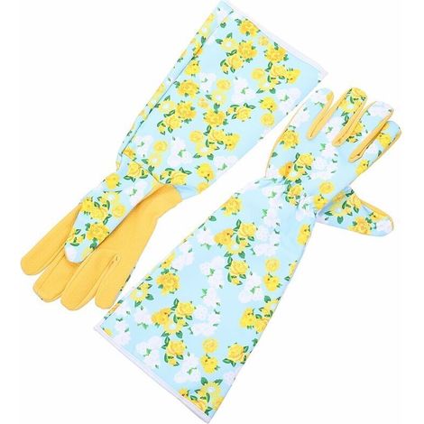 Printed Gardening Gloves Long Sleeve Wrist Protection Gloves Pruning Gloves (1/5)