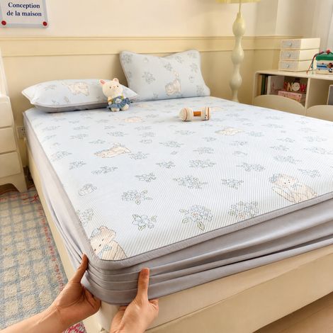 Parure drap-housse rafraîchissant d'été 150x200 cm avec 2 taies d'oreiller motif chat 2 kg 150cm 200cm réf 7589 2 kg – Livraison gratuite
